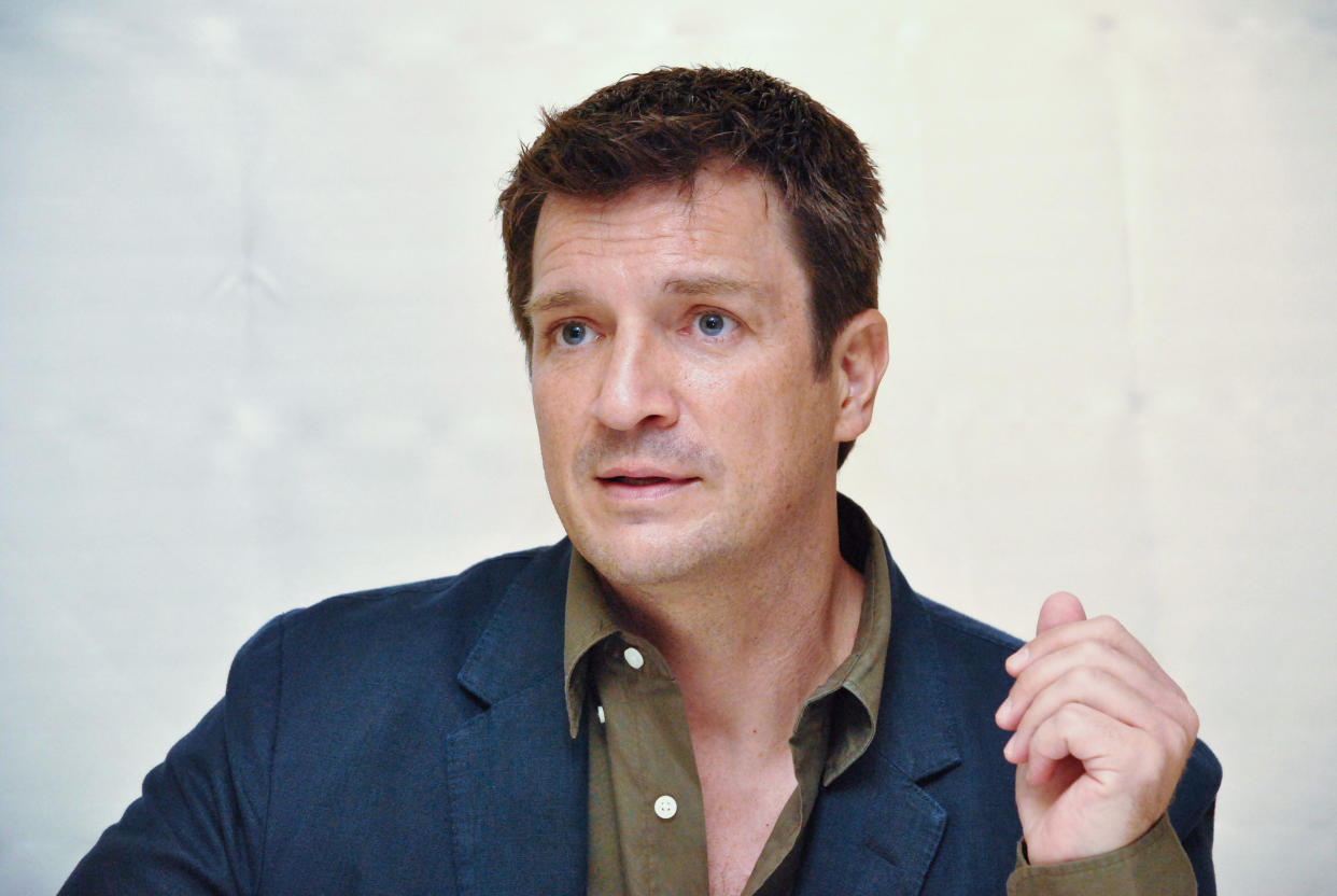 Nathan Fillion at the Hollywood Foreign Press Association press conference for “The Rookie” at the Four Seasons Hotel on September 18, 2018 in Beverly Hills, California. (Photo by Yoram Kahana/Shooting Star/Sipa USA)