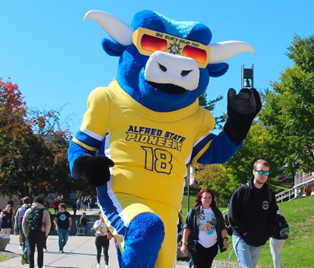 "Big Blue’s Solar Sizzle: A Totality Awesome Party" will take place at Alfred State College on April 8. The college mascot is stoked for Alfred State's celebration of the total solar eclipse.