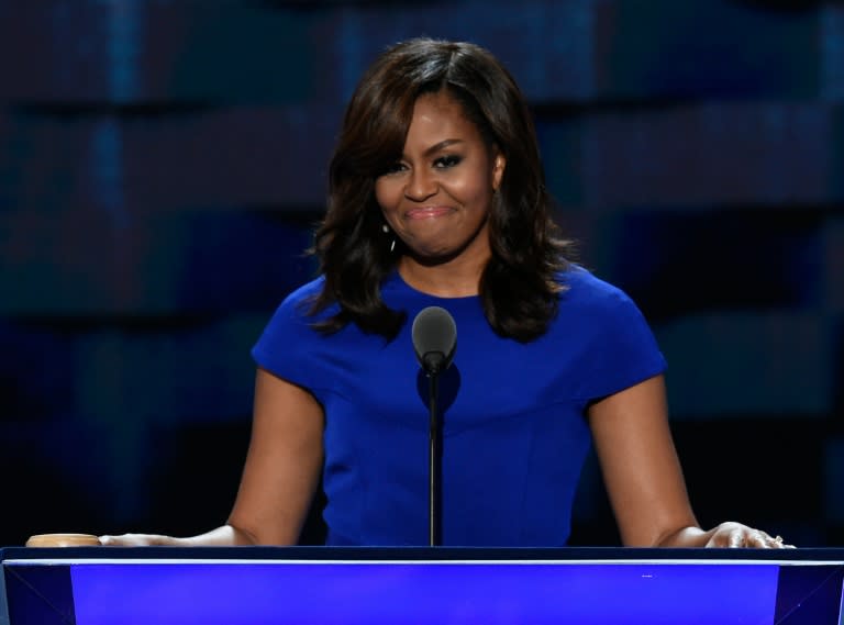 US First Lady Michelle Obama speaks to the Democratic National Convention on July 25, 2016