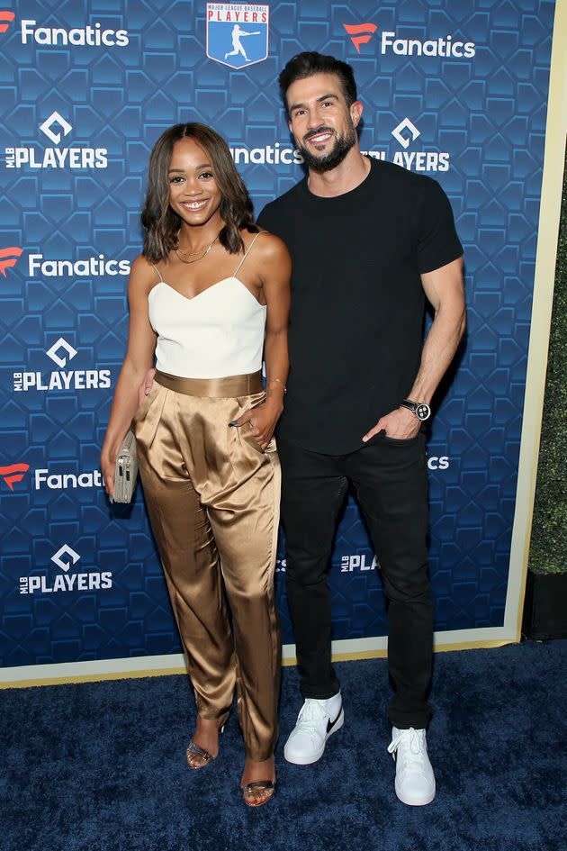 Rachel Lindsay and Bryan Abasolo are seen on July 18, 2022, in Los Angeles.