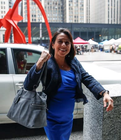 Attorney Gloria Schmidt arrives for R. Kelly detention hearing in Chicago