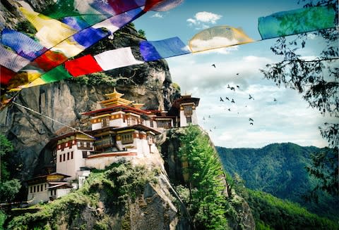 The Tiger's Nest monastery in Bhutan - Credit: GETTY