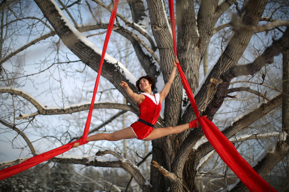 A dancer performs in Mohe, China