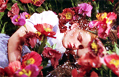 Judy Garland sleeping as it snows in "The Wizard Of Oz"