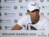 Tennis - French Open - Roland Garros - Rafael Nadal of Spain attends a news conference - Paris, France - 27/05/16. REUTERS/Stringer