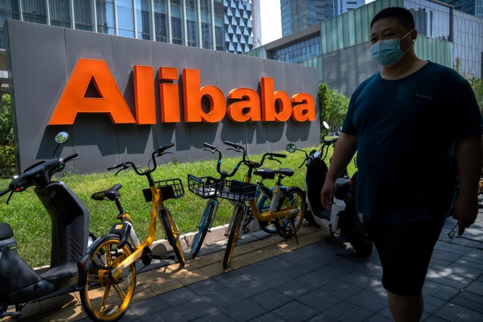 Alibaba said its total gross merchandise volume reached 540.3bn (£63bn) yuan during its Singles Day event this year  (AP)