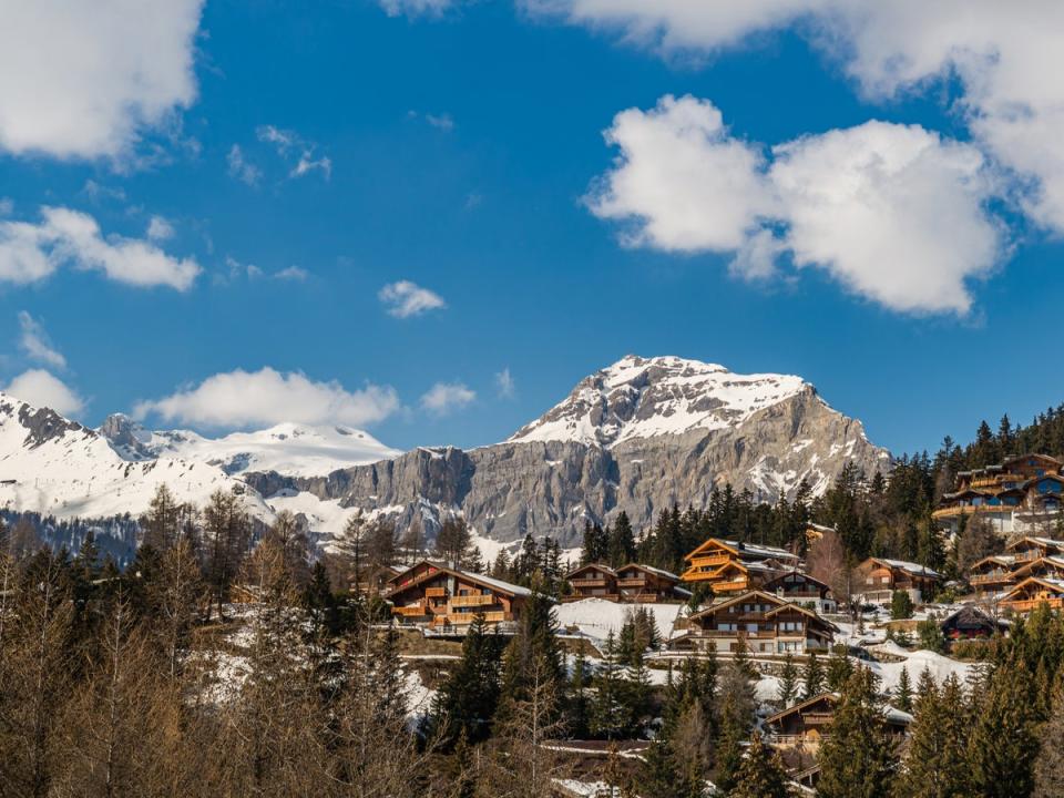 The Swiss village’s ski resort overlooks the Rhone River valley (Getty Images)