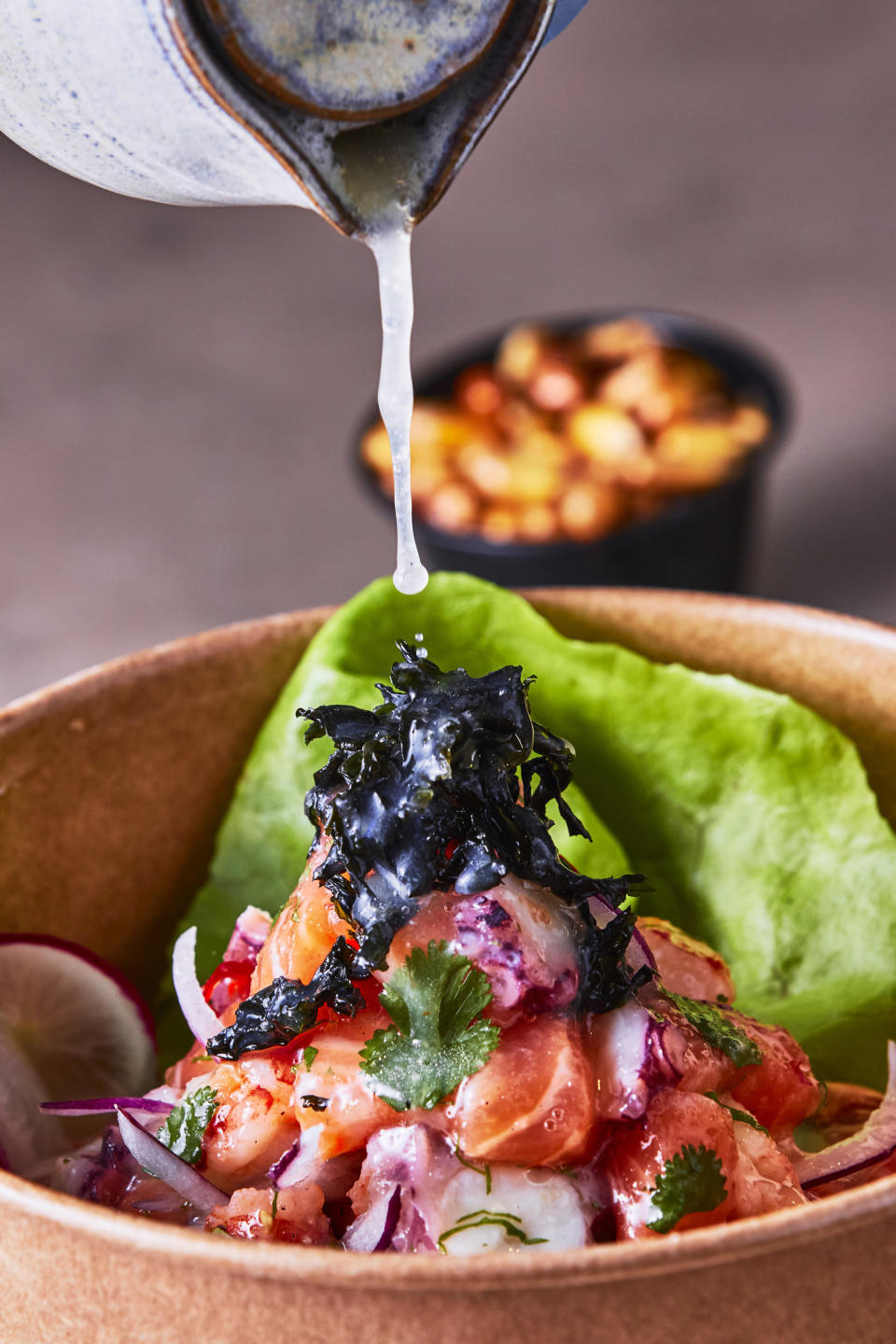 A Peruvian-Japanese ceviche dish.