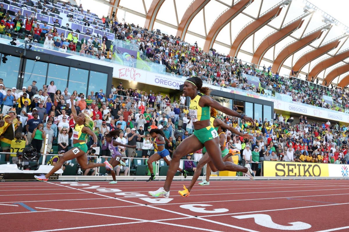 Shelly-Ann Fraser-Pryce and Elaine Thompson-Herah meet again after their World Championships clash  (Getty Images)