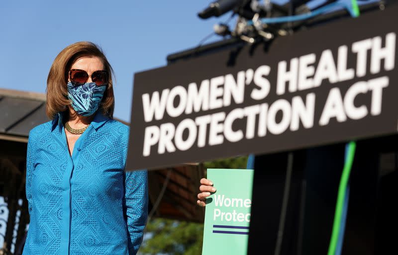 Pelosi holds a news conference to discuss the House vote on H.R. 3755 in Washington