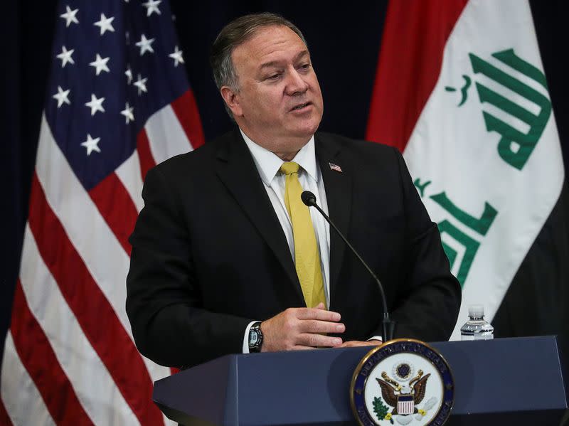 U.S. Secretary of State Mike Pompeo meets with Iraq?s Foreign Minister Hussein at the State Department in Washington