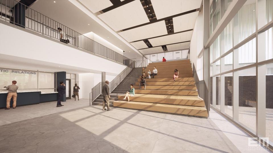 An interior graphic of the Lower Bucks Government Services Center to be built off New Falls Road in Bristol Township.