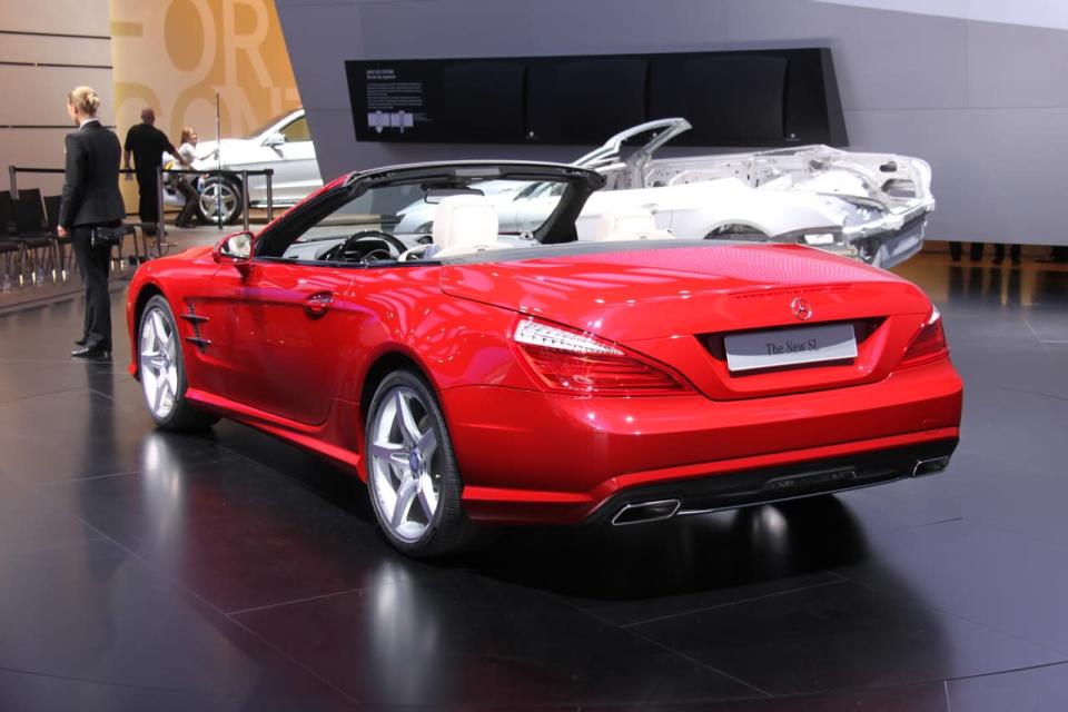 In celebration of the 60th anniversary of the SL badge, Mercedes-Benz has unveiled an all-new 2013 Mercedes-Benz SL. Visually the car takes styling cues not only from the famed 300 SL with the gaping front grill, but also from the 560 SL from the late 90s with its more slender profile. That trimmer sheet metal is accompanied by a hefty 250 lbs weight loss, thanks to an all-aluminum body. Two different powerplants will initially be offered: a 435-horsepower V-8 in the SL 500 trim and a 306-horsepower V-6 with the SL 350.