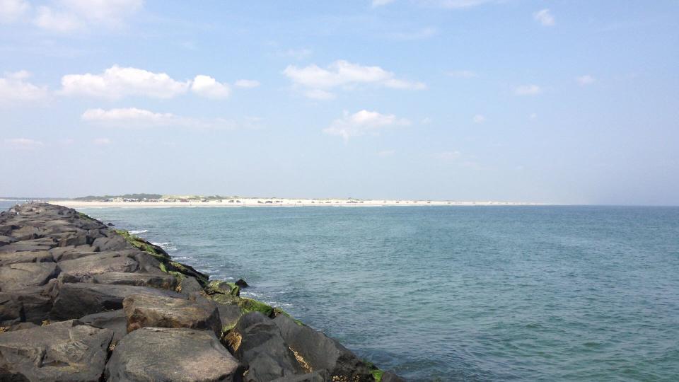 Barnegat Inlet in Island Beach State Park in Berkeley Township, New Jersey