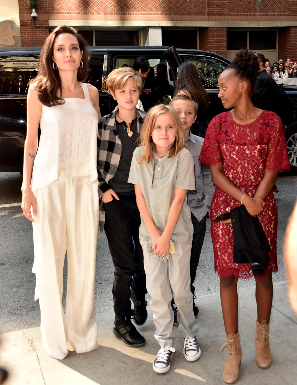 The actress was joined by five of her six children on the red carpet [Photo: Getty]