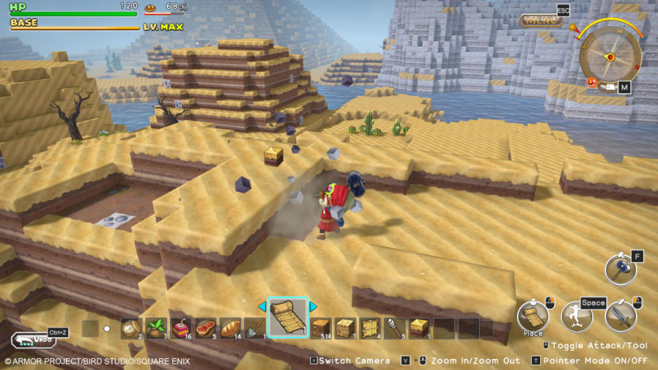 The PC version of Dragon Quest Builders looks fine, but the UI is a bit busy. <p>Square Enix</p>