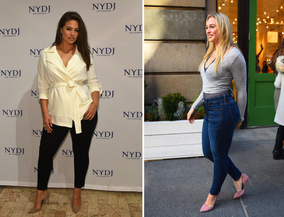 lus-Size-Models Ashley Graham und Iskra Lawrence lieben Skinny Jeans. (Getty Images)