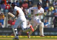 Cricket - India v England - Fourth Test cricket match - Wankhede Stadium, Mumbai, India - 8/12/16. England's Keaton Jennings (R) and Alastair Cook run between wickets. REUTERS/Danish Siddiqui