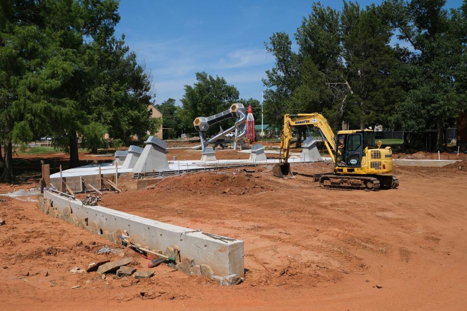 Work continues July 25 on the Stephenson Park renovation project in Edmond.