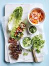 <p>Wrap up these hearty lettuce cups for a healthy steak dinner covered in sticky-sweet pepper jelly for the best kick. </p><p><em><a href="https://www.womansday.com/food-recipes/food-drinks/recipes/a55354/sweet-and-spicy-grilled-steak-lettuce-cups-recipe/" rel="nofollow noopener" target="_blank" data-ylk="slk:Get the Sweet and Spicy Grilled Steak Lettuce Cups recipe.;elm:context_link;itc:0;sec:content-canvas" class="link ">Get the Sweet and Spicy Grilled Steak Lettuce Cups recipe.</a></em></p>