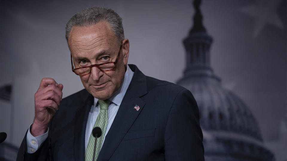 Senate Minority Leader Chuck Schumer (D-N.Y.) said Tuesday that it's possible to shame&nbsp;Senate Majority Leader Mitch McConnell into action. (Photo: ASSOCIATED PRESS)