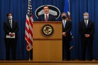 U.S. Attorney for the Eastern District of Virginia G. Zachary Terwilliger speaks during a press conference on a national security matter at the Department of Justice in Washington