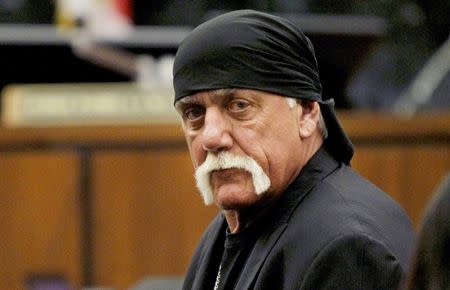 FILE PHOTO: Terry Bollea, aka Hulk Hogan, sits in court during his trial against Gawker Media, in St Petersburg, Florida March 17, 2016. Dirk Shadd/Tampa Bay Times/Pool via Reuters