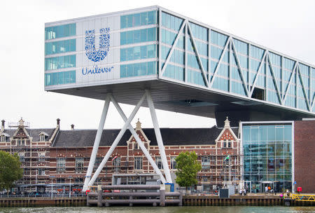 FILE PHOTO: Unilever headquarters in Rotterdam, Netherlands August 21, 2018. REUTERS/Piroschka van de Wouw