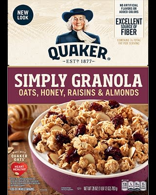 Quaker Simply Granola, Oats, Honey, Raisins and Almonds