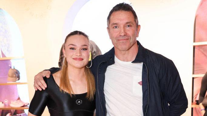 Gladiators star Jodie Ounsley with her dad Phil