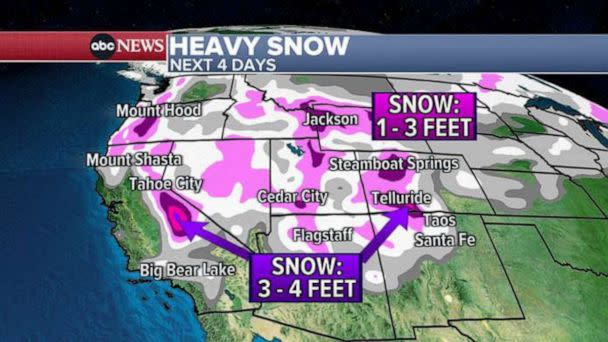 PHOTO: Heavy Snow, Next 4 Days Map (ABC News)