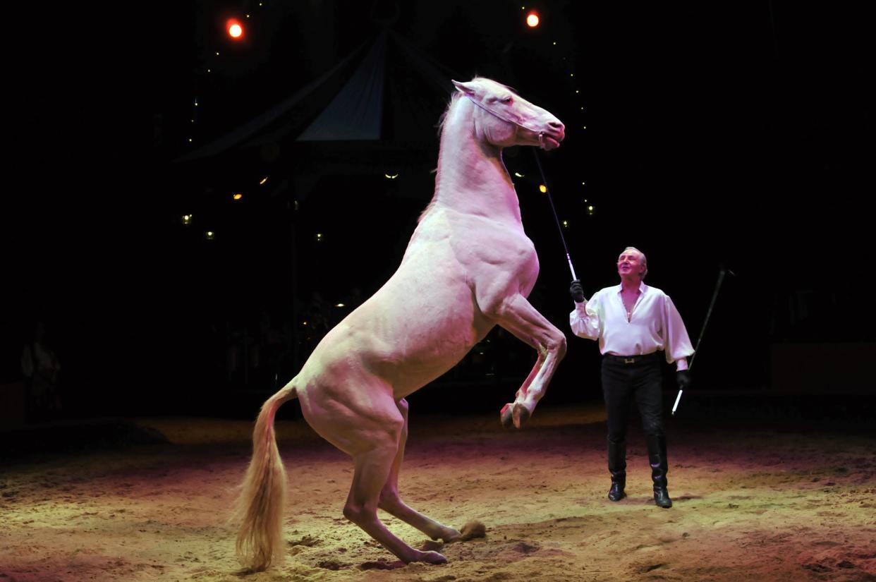 Alexis Gruss lors d’un spectacle du cirque Gruss au Bois de Boulogne.