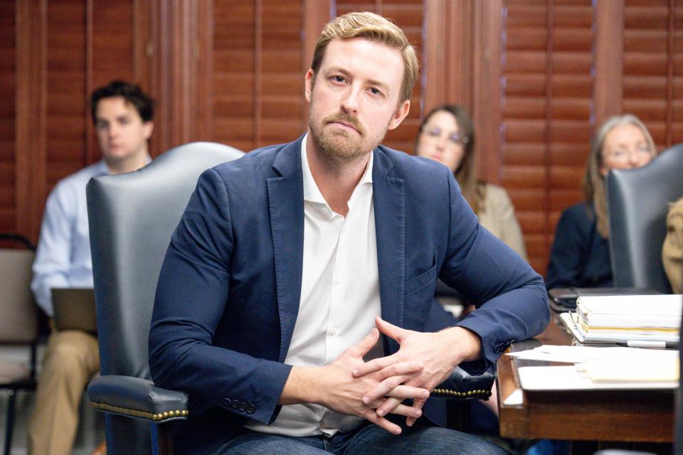 Ryan Walters, Oklahoma state schools superintendent, speaks Thursday during an Oklahoma State Board of Education meeting at the state Capitol.