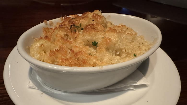 Bowl of steakhouse mac and cheese