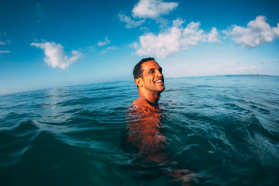 Man swimming in the ocean