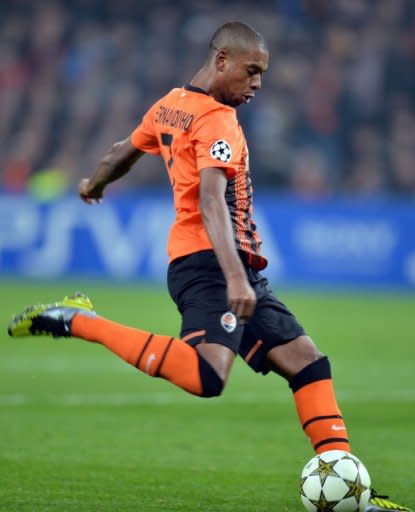 Brazilian Fernandinho in action for Shakhtar Donetsk against Chelsea on October 23, 2012 in the Champions League. Backed by the financial clout of club owner Rinat Akhmetov and inspired by the leadership of Romanian manager Mircea Lucescu, the Brazilians have now made the club a force to be reckoned with in Europe