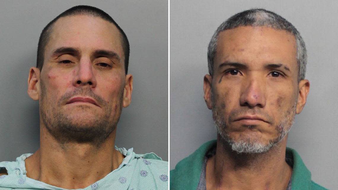 Carlos Martinez, left, and Nathaniel Vargas were indicted Wednesday on murder charges for the overdose death of an inmate at the Miami-Dade County Jail.