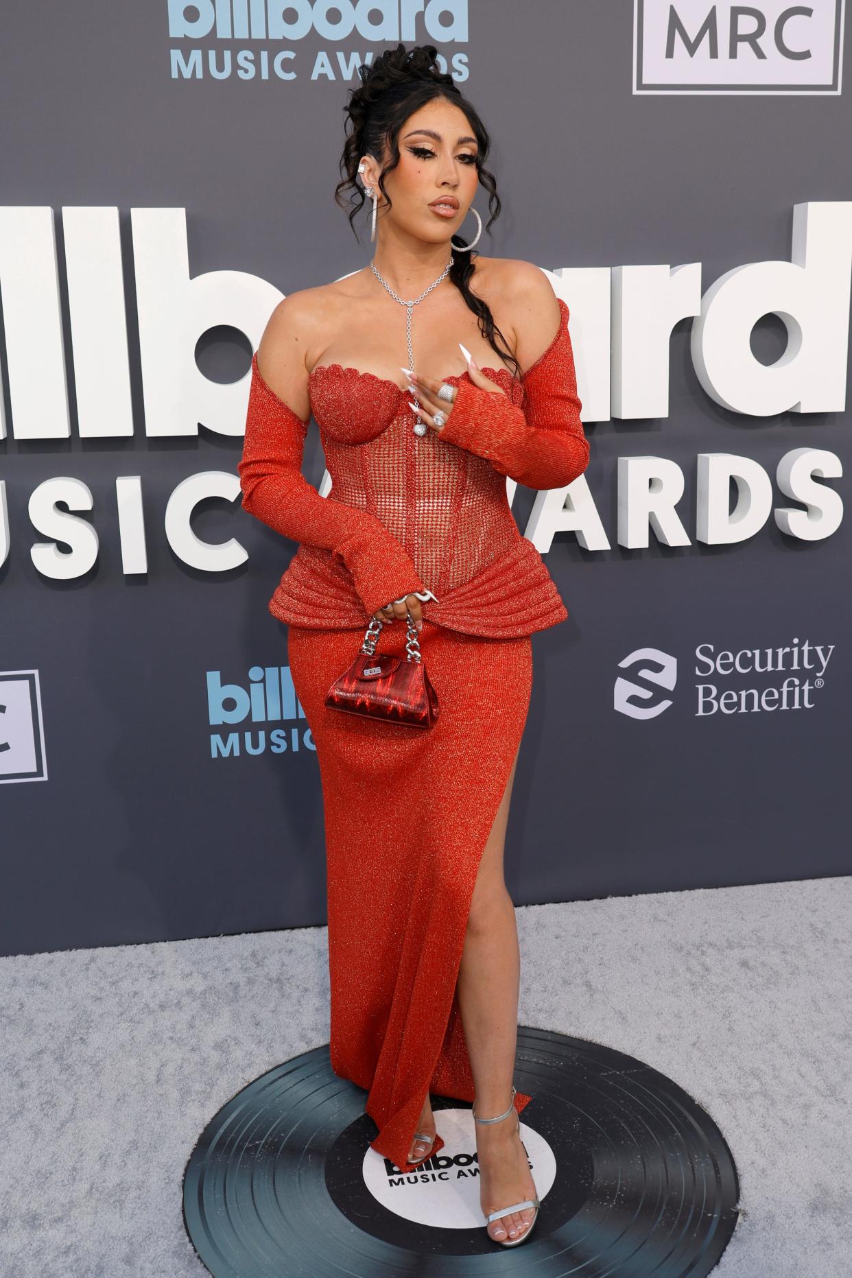A red carpet photo of Kali Uchis at the 2022 Billboard Music Awards. The singer announced her pregnancy with Houston-born singer Don Toliver a day before releasing her much-anticipated album.