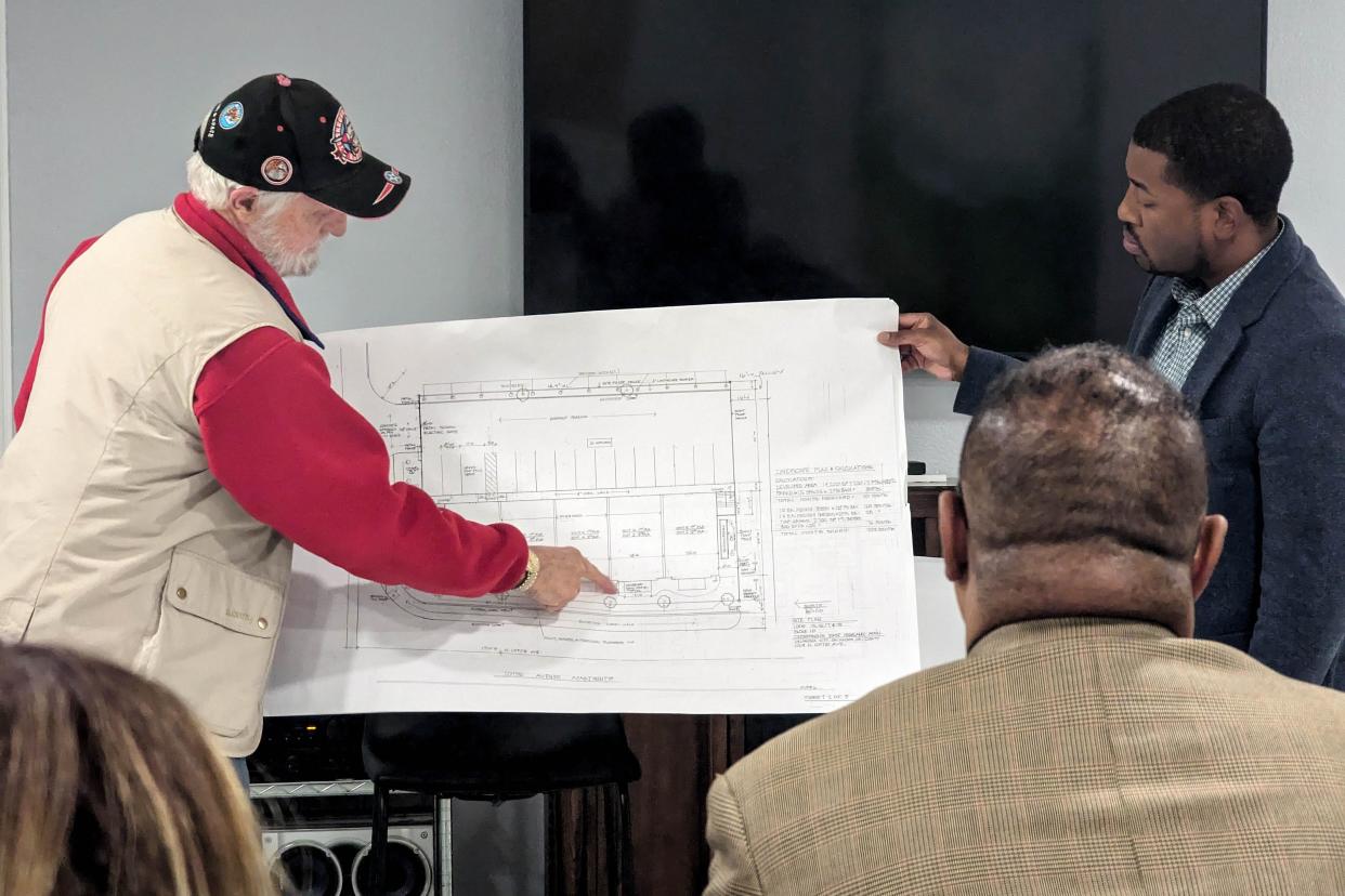 An architect presents plans for an apartment project at a meeting of the Oklahoma City Planning Commission. The Oklahoma City Council is considering raising the cost of dozens of fees, including for applications filed with the city's Development Center, to offset the cost of providing services.