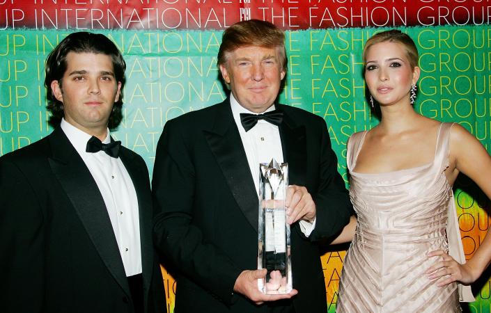 Don Jr., Donald Trump, and Ivanka Trump at The Fashion Group International's 22nd Annual Night Of Stars on October 27, 2005.