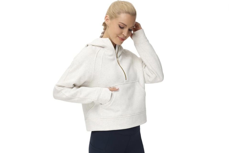 THE GYM PEOPLE Women's Half Zip Hoodie. (Photo via Amazon)