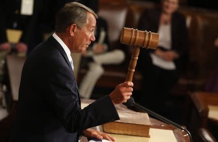Speaker of the House John Boehner wields the gavel for the first time after being re-elected as the Speaker of the U.S. House of Representatives at the start of the 114th Congress at the U.S. Capitol in Washington January 6, 2015. REUTERS/Jim Bourg