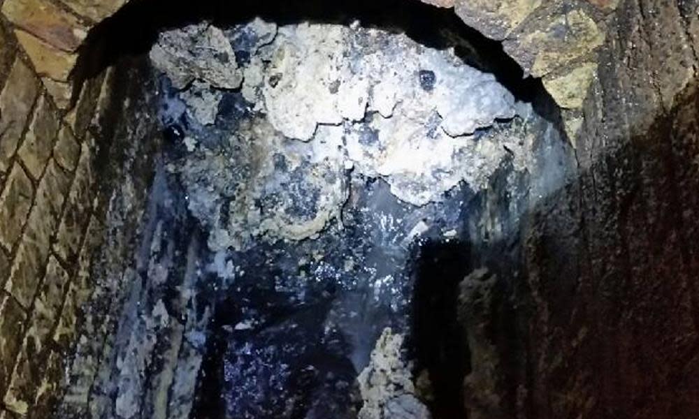 The fatberg discoverd in a London sewer.