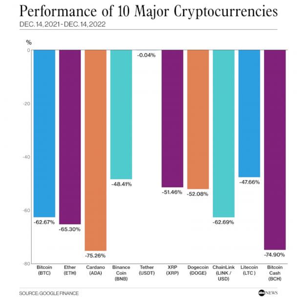PHOTO: Performance of 10 Major Cryptocurrencies (Google Finance)