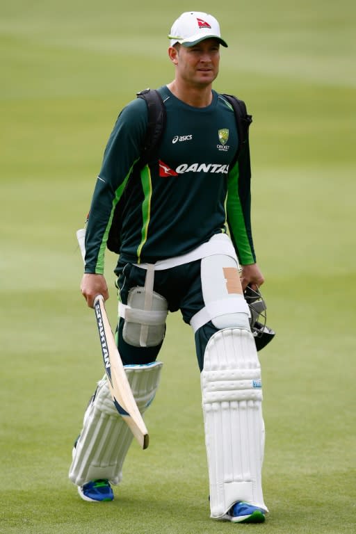 Australian cricket captian Michael Clarke attends a practice session at Lord's cricket ground in London, on July 15, 2015