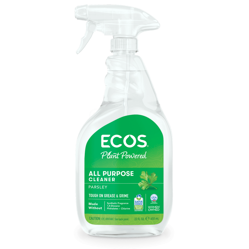 <p><a href="https://www.ecos.com/household-cleaners/all-purpose-cleaner-parsley/" rel="nofollow noopener" target="_blank" data-ylk="slk:Shop Now;elm:context_link;itc:0;sec:content-canvas" class="link ">Shop Now</a></p><p>All-Purpose Cleaner</p><p>ecos.com</p><p>$22.00</p>