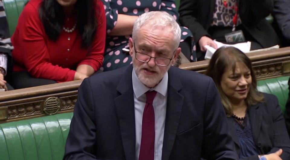 Labour Party leader Jeremy Corbyn speaking in the House of Commons on Thursday evening (REUTERS)