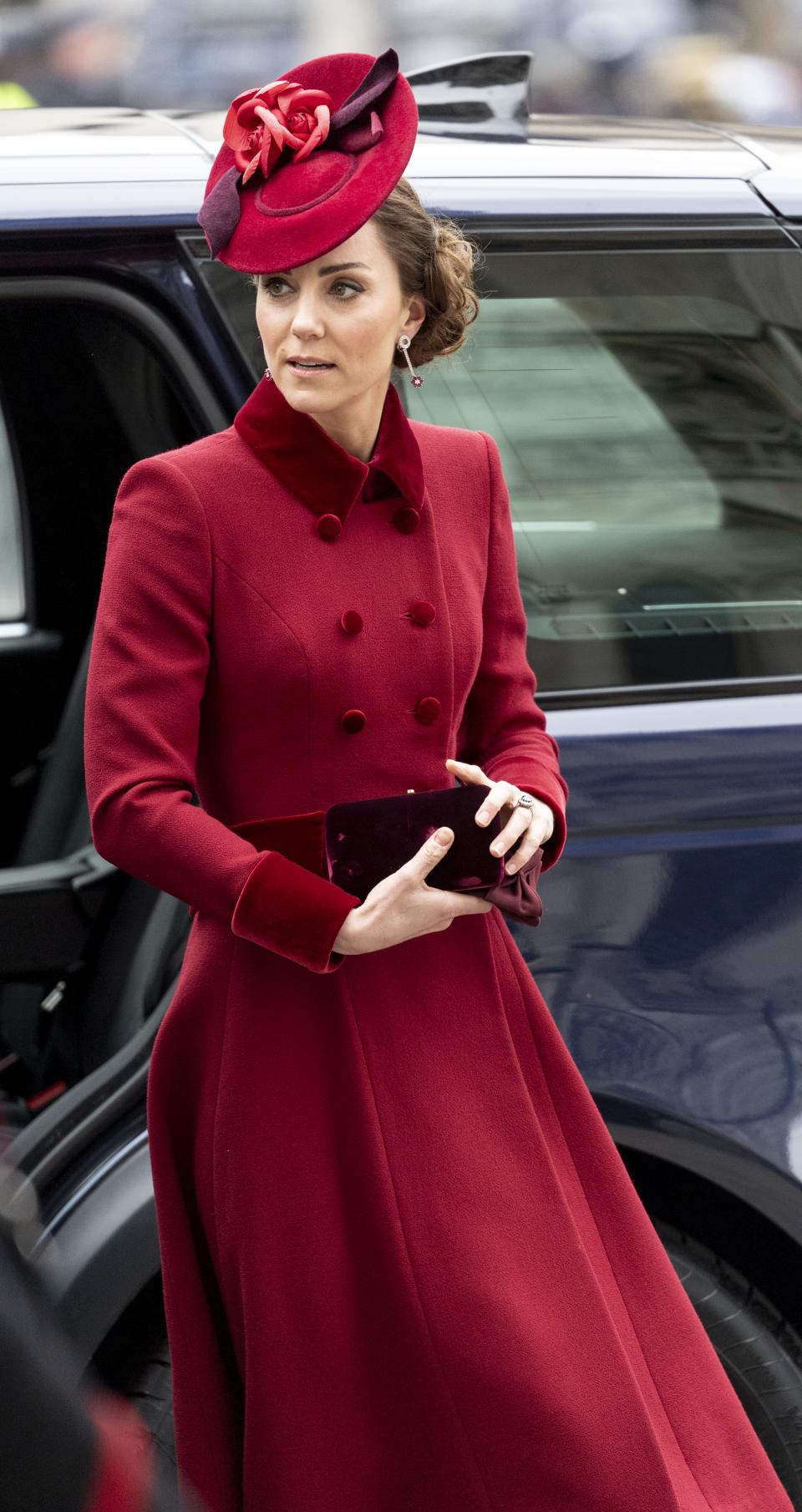 LONDON, ENGLAND - MARCH 09: Catherine, Duchess of Cambridge attends the Commonwealth Day Service 2020 at Westminster Abbey on March 9, 2020 in London, England. (Photo by Mark Cuthbert/UK Press via Getty Images)