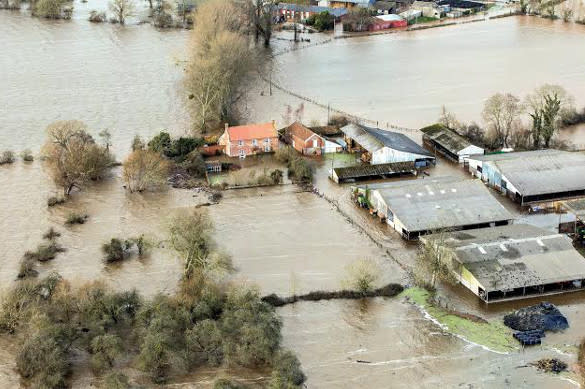 Flooded farmland in Somerset