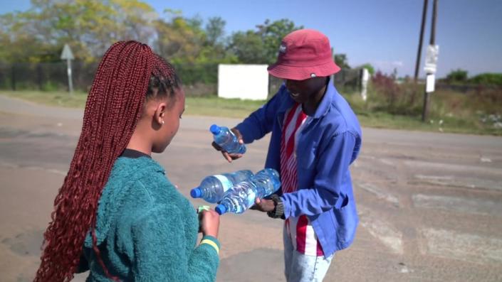 man selling water